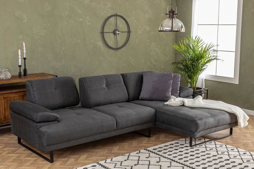 Mustang Ecksofa, Rechte Seite, in Anthrazit, 274x174 cm von Atelier Del Sofa – Bild 4