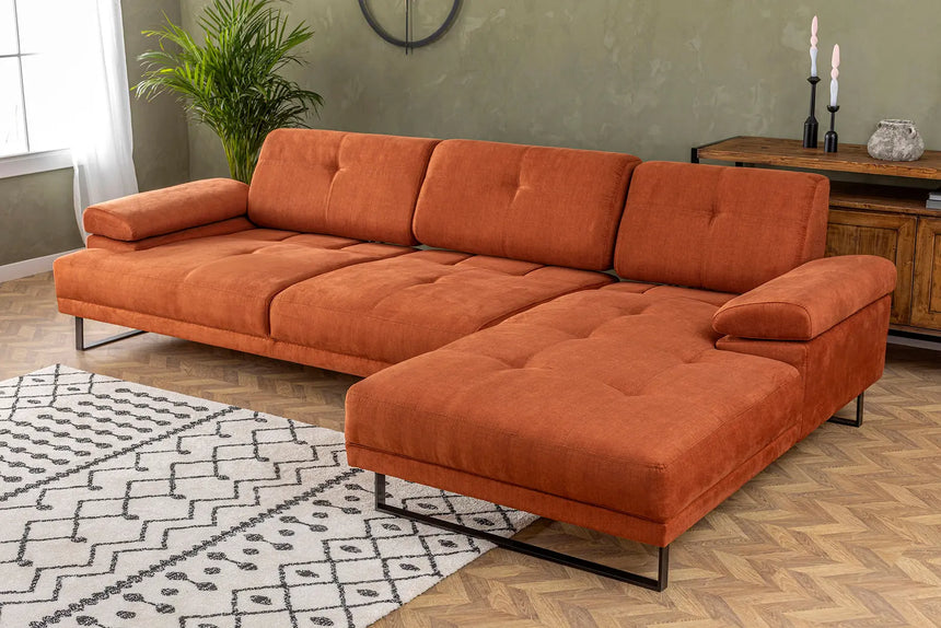 Mustang Ecksofa, Rechte Seite, in Orange, 274x174 cm von Atelier Del Sofa – Bild 5