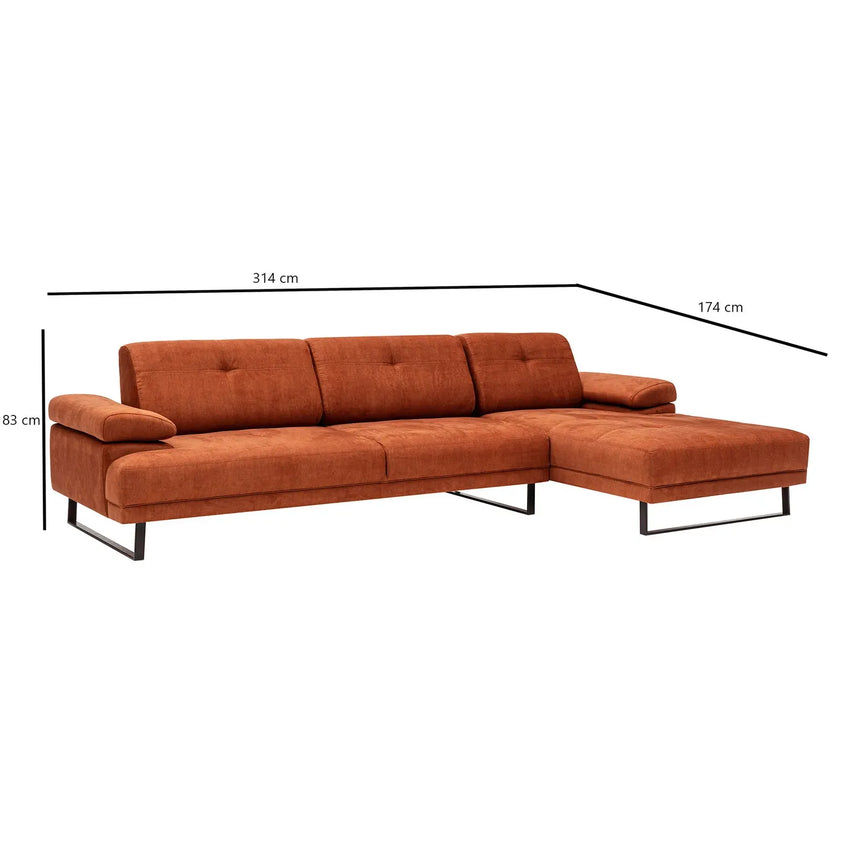 Mustang Ecksofa, Rechte Seite, 314x174 cm - ZEN ZONE Furniture