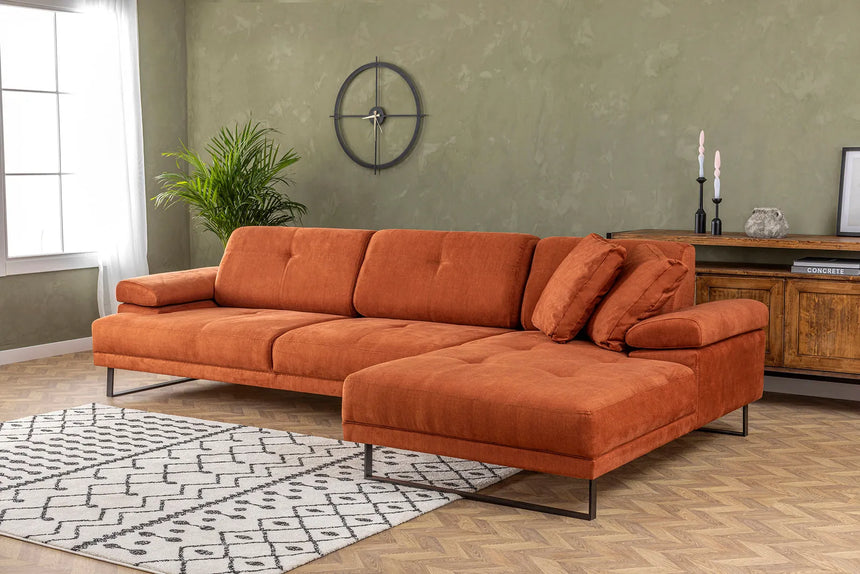 Mustang Ecksofa, Rechte Seite, in Orange, 314x174 cm von Atelier Del Sofa – Bild 3