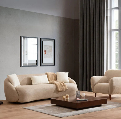 Napoli 3-Sitzer Sofa in Cappuccino, Beine in Schwarz, 230x94 cm von Atelier Del Sofa – Bild 1