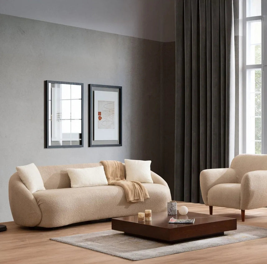 Napoli 3-Sitzer Sofa in Cappuccino, Beine in Schwarz, 230x94 cm von Atelier Del Sofa – Bild 1