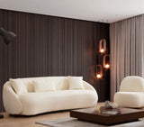 Napoli 3-Sitzer Sofa in Creme Bouclette, Beine in Walnuss, 230x94 cm von Atelier Del Sofa – Bild 2