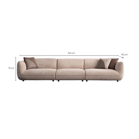 Pavia 3-Sitzer Sofa in Creme, 345x90 cm von Atelier Del Sofa – Bild 9