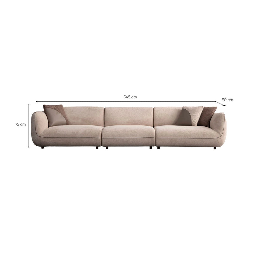 Pavia 3-Sitzer Sofa in Creme, 345x90 cm von Atelier Del Sofa – Bild 9