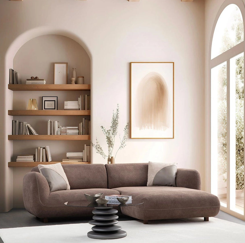 Pavia Ecksofa, Rechte Seite, in Braun, 250x170 cm von Atelier Del Sofa – Bild 1
