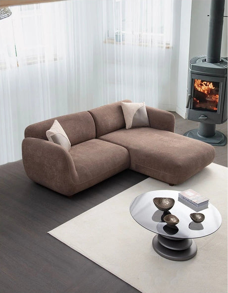 Pavia Ecksofa, Rechte Seite, in Braun, 250x170 cm von Atelier Del Sofa – Bild 3