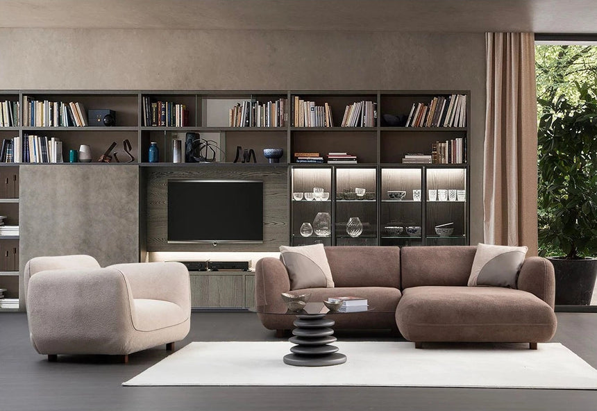 Pavia Ecksofa, Rechte Seite, in Braun, 250x170 cm von Atelier Del Sofa – Bild 4