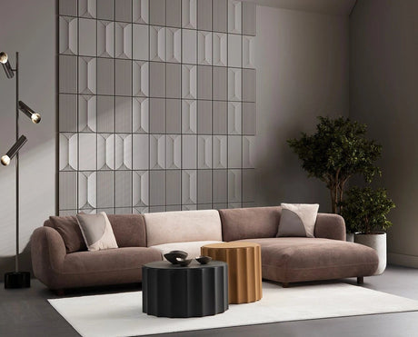 Pavia Ecksofa, Rechte Seite, in Creme und Braun, 345x170 cm von Atelier Del Sofa – Bild 2