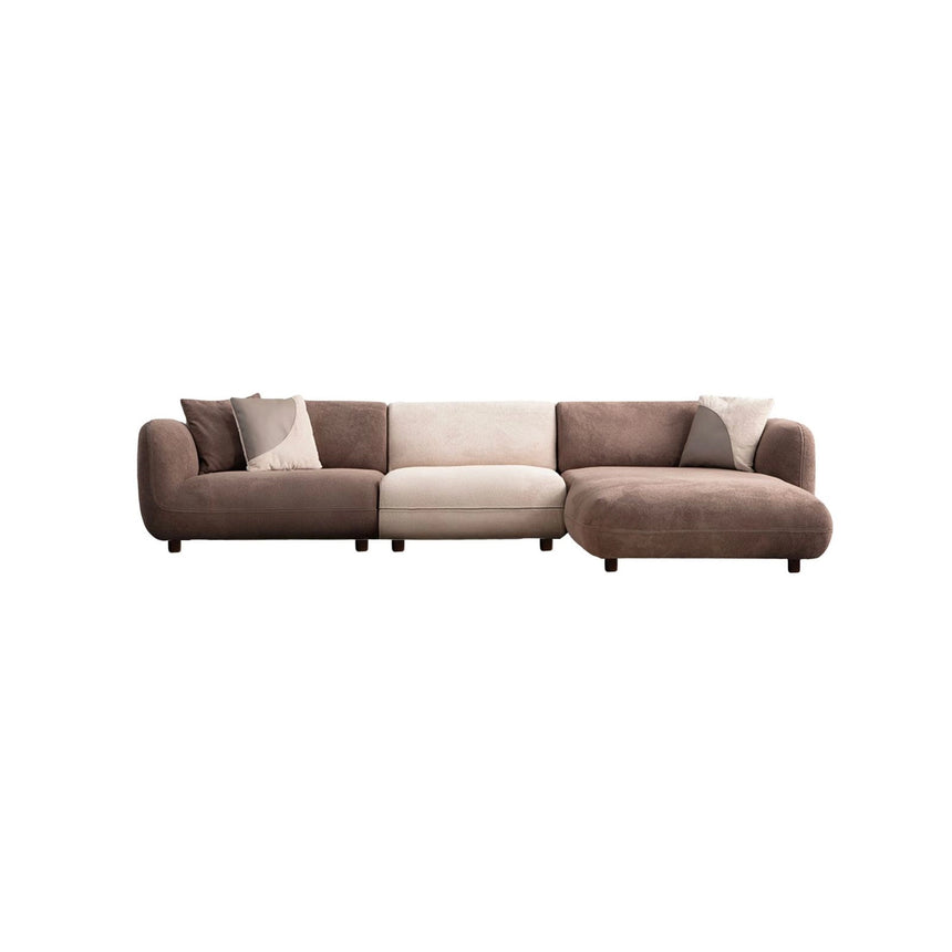 Pavia Ecksofa, Rechte Seite, in Creme und Braun, 345x170 cm von Atelier Del Sofa – Bild 7