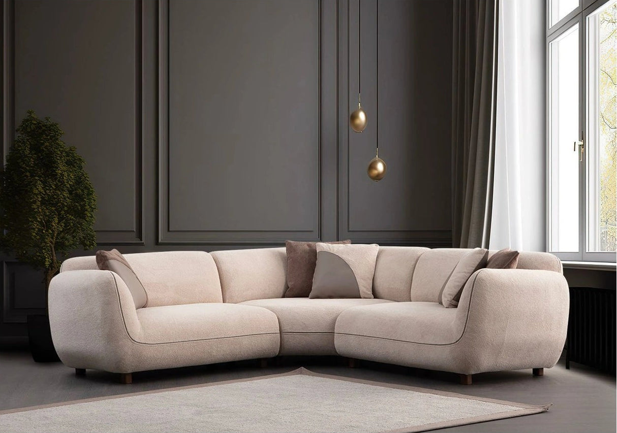 Pavia Ecksofa, Symmetrisch, in Creme, 240x240 cm von Atelier Del Sofa – Bild 1