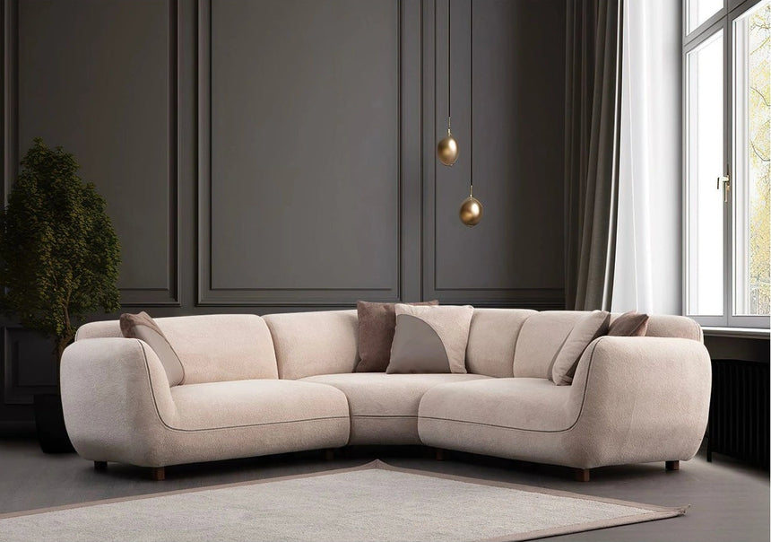 Pavia Ecksofa, Symmetrisch, in Creme, 240x240 cm von Atelier Del Sofa – Bild 1