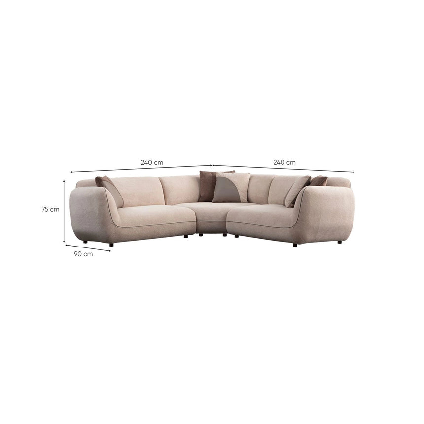 Pavia Ecksofa, Symmetrisch, in Creme, 240x240 cm von Atelier Del Sofa – Bild 7