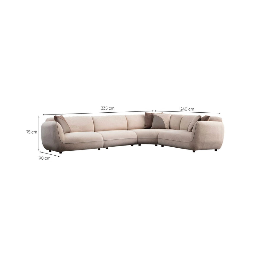 Pavia Ecksofa in Creme, 335x240 cm von Atelier Del Sofa – Bild 12