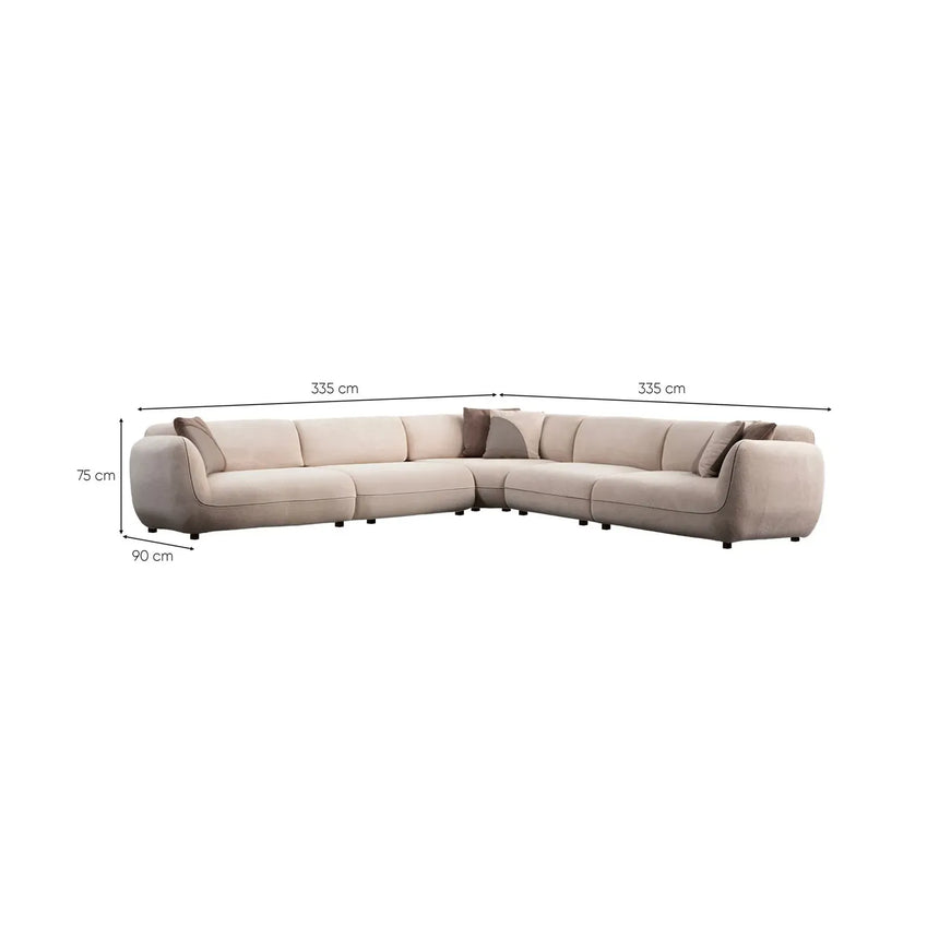 Pavia Ecksofa, symmetrisch, 335x335 cm - ZEN ZONE Furniture