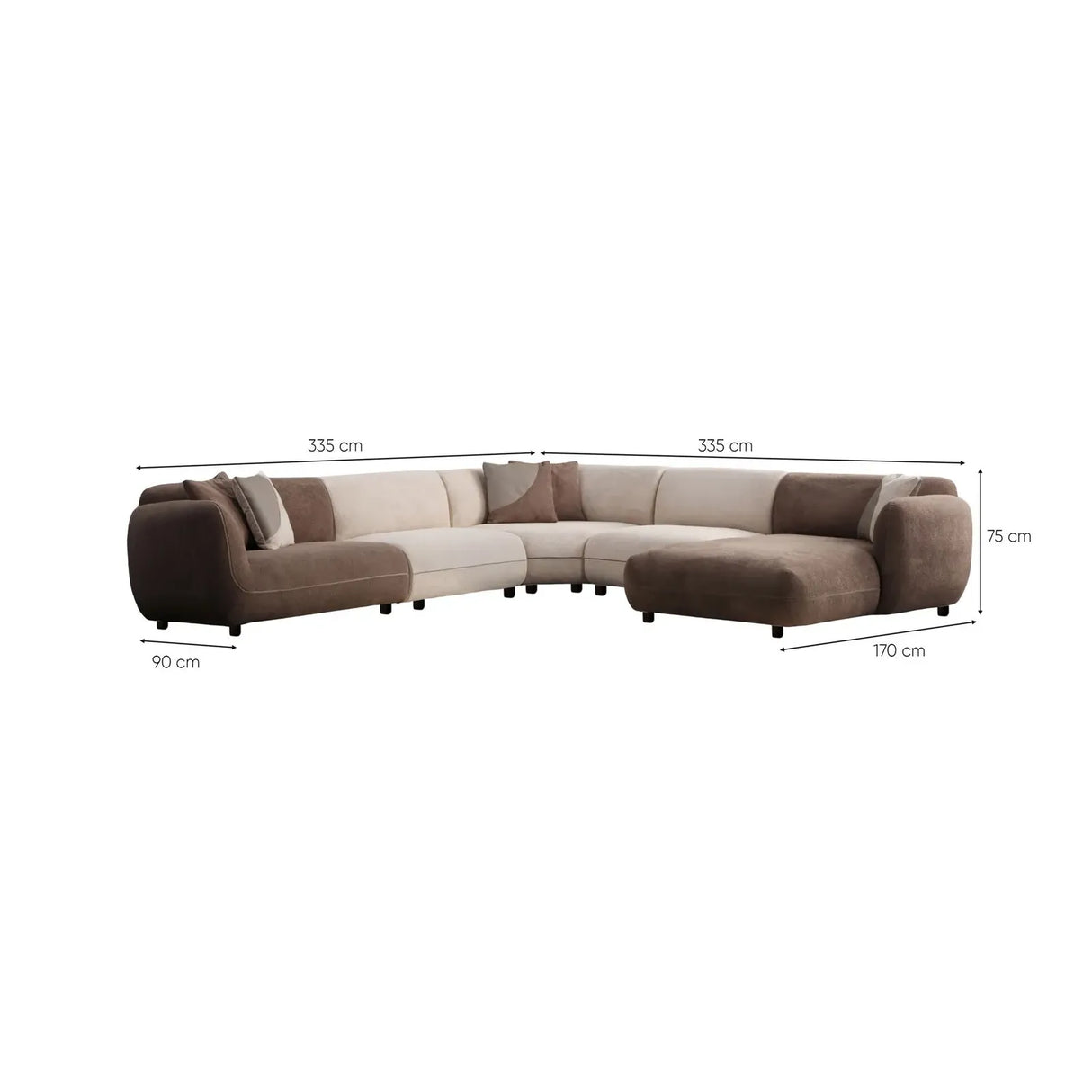 Pavia Ecksofa, symmetrisch, 335x335 cm - ZEN ZONE Furniture