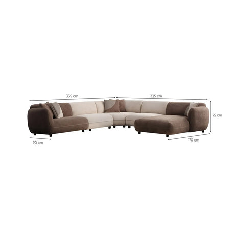 Pavia Ecksofa, symmetrisch, 335x335 cm - ZEN ZONE Furniture