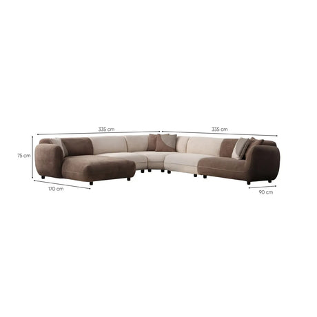 Pavia Ecksofa, symmetrisch, 335x335 cm - ZEN ZONE Furniture