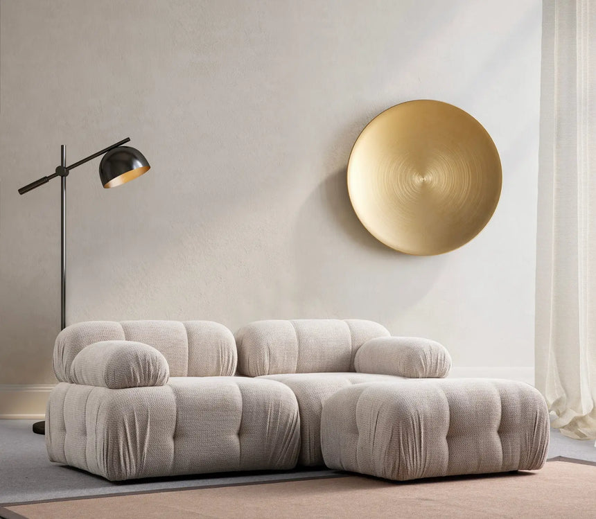 Petite 2 2-Sitzer Ecksofa, Rechte Seite, in Creme, 190x160 cm von Atelier Del Sofa – Bild 1