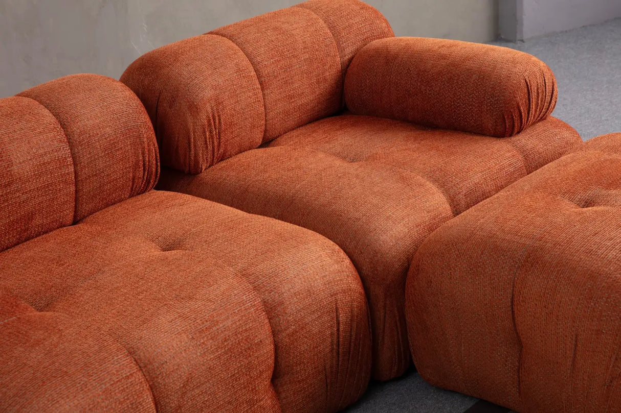 Petite 2 2-Sitzer Ecksofa, Rechte Seite, in Orange, 190x160 cm von Atelier Del Sofa – Bild 3