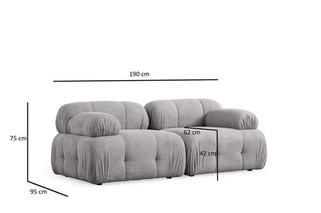 Petite 2 2-Sitzer Sofa in Hellgrau, 190x95 cm von Atelier Del Sofa – Bild 8