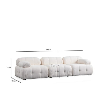 Petite 3 3-Sitzer Ecksofa, Rechte Seite, 290x160 cm - ZEN ZONE Furniture