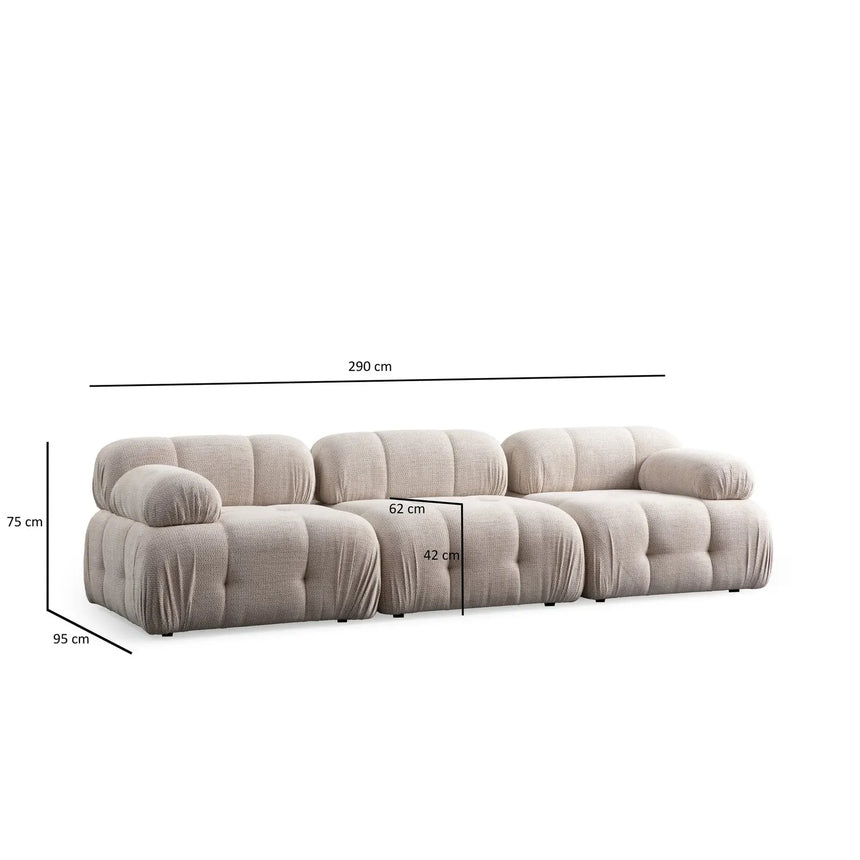 Petite 3 3-Sitzer Ecksofa, Rechte Seite, 290x160 cm - ZEN ZONE Furniture