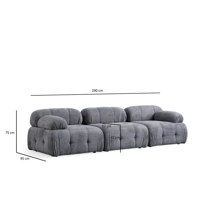 Petite 3 3-Sitzer Ecksofa, Rechte Seite, 290x160 cm - ZEN ZONE Furniture