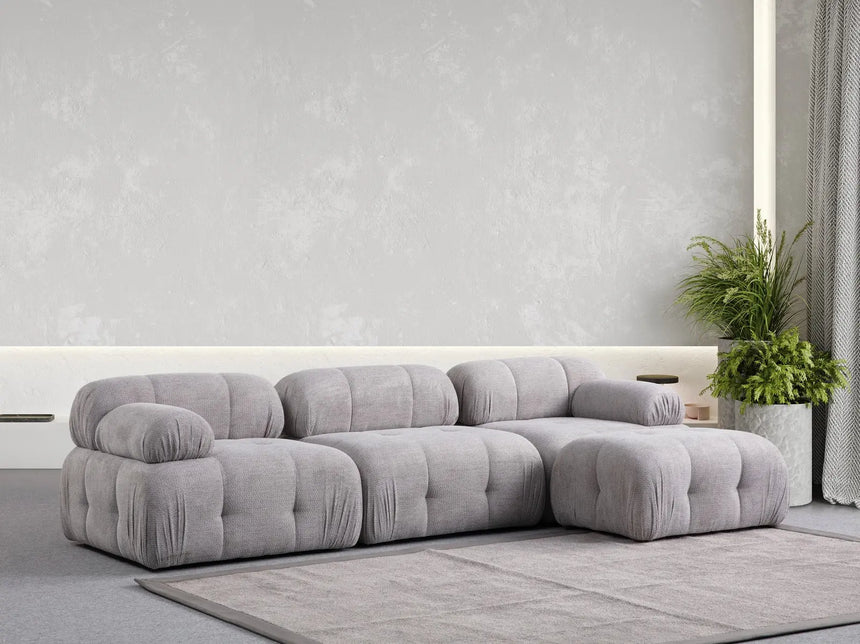Petite 3 3-Sitzer, Rechte Seite, Ecksofa in Hellgrau, 290x160 cm von Atelier Del Sofa – Bild 1