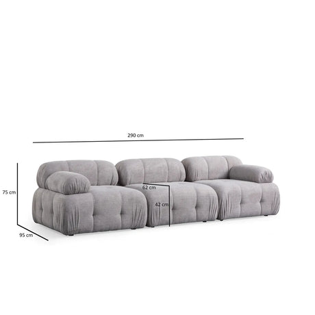 Petite 3 3-Sitzer Ecksofa, Rechte Seite, 290x160 cm - ZEN ZONE Furniture