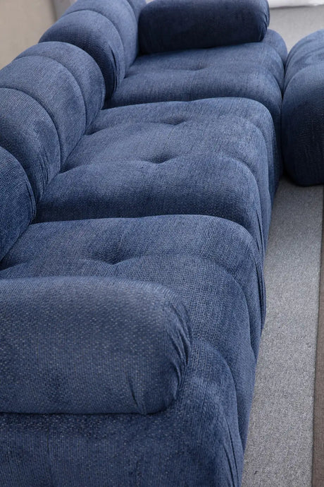 Petite 3 3-Sitzer, Rechte Seite, Ecksofa in Nachtblau, 290x160 cm von Atelier Del Sofa – Bild 4