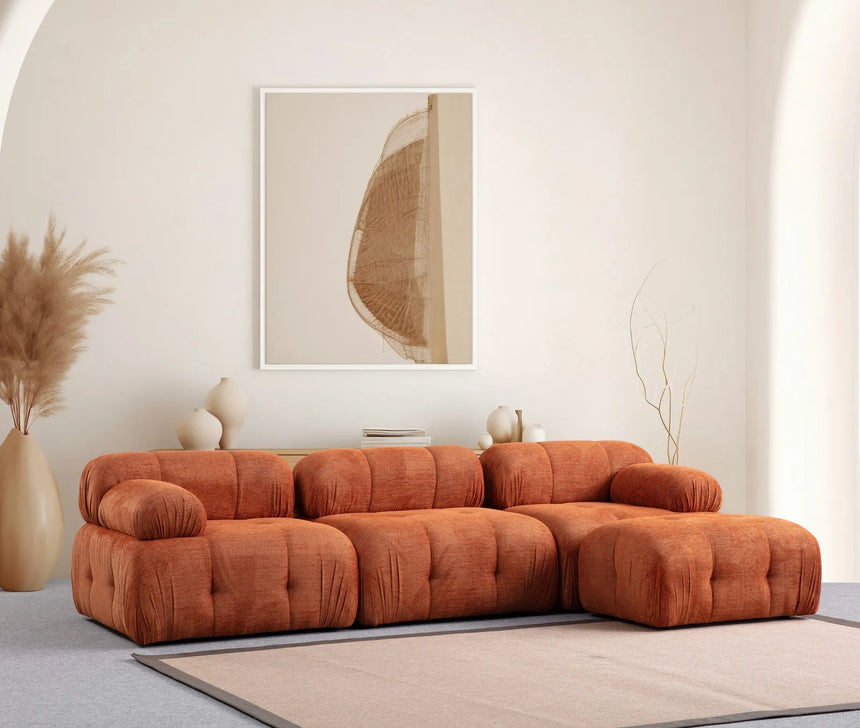 Petite 3 3-Sitzer, Rechte Seite, Ecksofa in Orange, 290x160 cm von Atelier Del Sofa – Bild 1