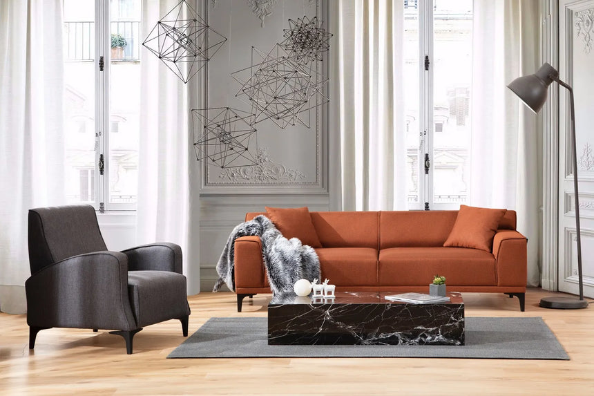 Petra 3-Sitzer Sofa in Orange, 215x87 cm von Atelier Del Sofa – Bild 3