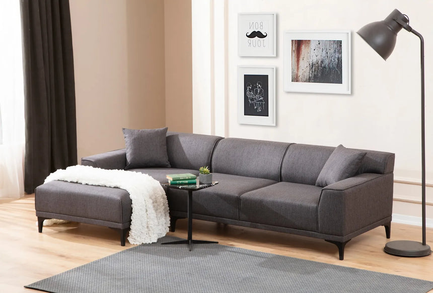 Petra Ecksofa, Linke Seite, in Anthrazit, 250x145 cm von Atelier Del Sofa – Bild 2