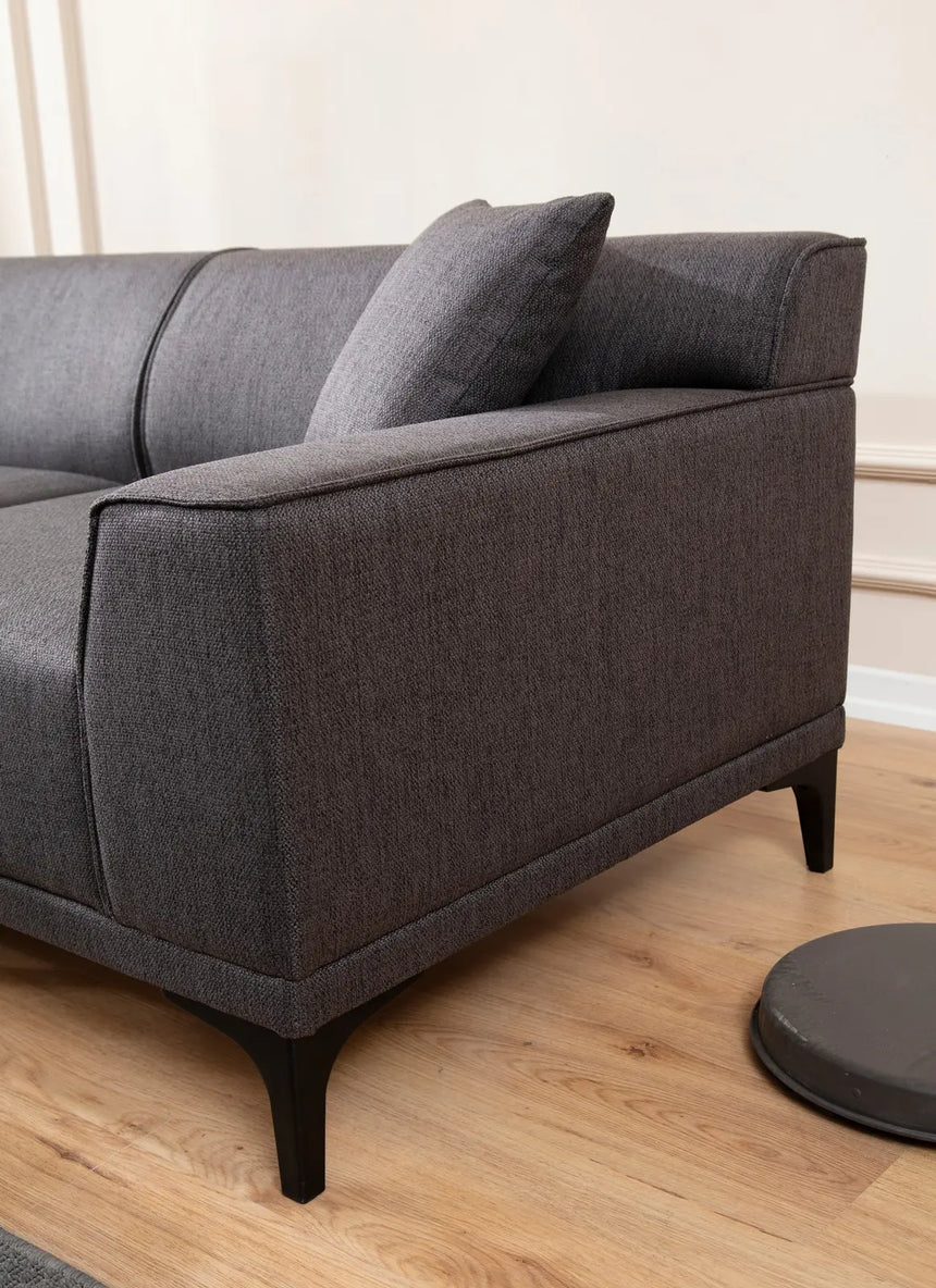 Petra Ecksofa, Linke Seite, in Anthrazit, 250x145 cm von Atelier Del Sofa – Bild 5