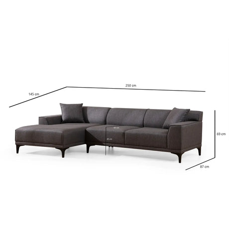 Petra Ecksofa, Linke Seite, 250x145 cm - ZEN ZONE Furniture