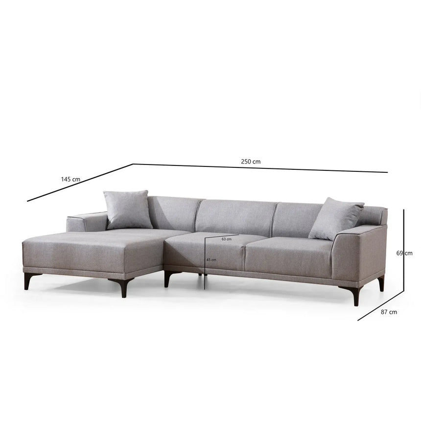 Petra Ecksofa, Linke Seite, 250x145 cm - ZEN ZONE Furniture