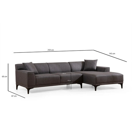 Petra Ecksofa, Rechte Seite, 250x145 cm - ZEN ZONE Furniture