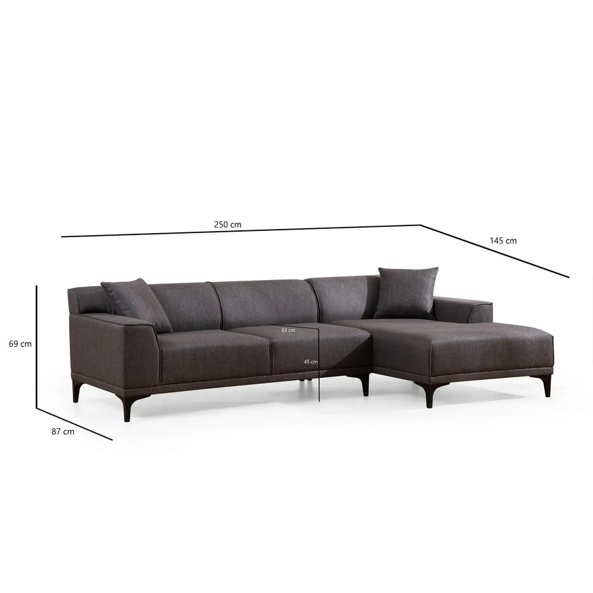 Petra Ecksofa, Rechte Seite, 250x145 cm - ZEN ZONE Furniture