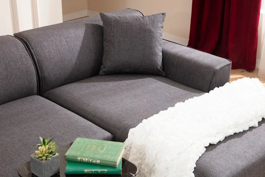 Petra Ecksofa, Rechte Seite, in Anthrazit, 250x145 cm von Atelier Del Sofa – Bild 2
