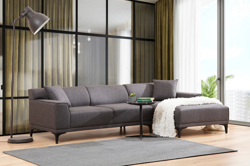 Petra Ecksofa, Rechte Seite, in Anthrazit, 250x145 cm von Atelier Del Sofa – Bild 4