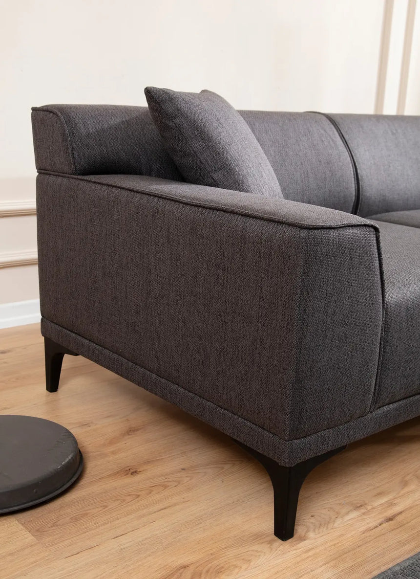 Petra Ecksofa, Rechte Seite, in Anthrazit, 250x145 cm von Atelier Del Sofa – Bild 6