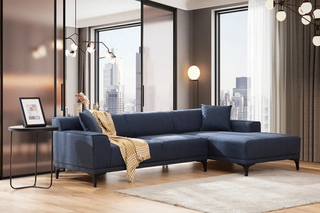 Petra Ecksofa, Rechte Seite, in Blau, 250x145 cm von Atelier Del Sofa – Bild 1