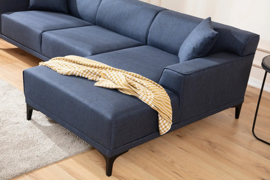 Petra Ecksofa, Rechte Seite, in Blau, 250x145 cm von Atelier Del Sofa – Bild 4