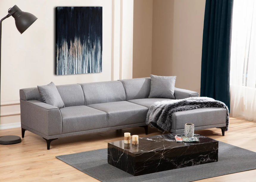 Petra Ecksofa, Rechte Seite, in Hellgrau, 250x145 cm von Atelier Del Sofa – Bild 3
