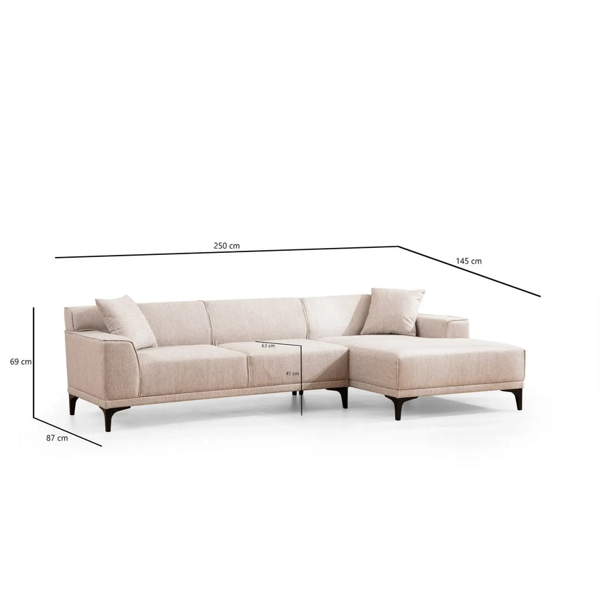 Petra Ecksofa, Rechte Seite, 250x145 cm - ZEN ZONE Furniture