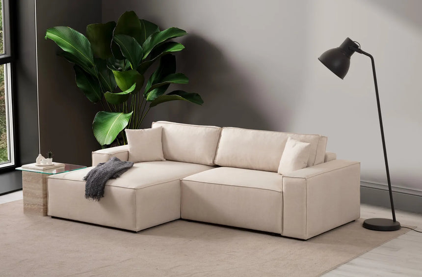 Pırlo Eckschlafsofa, Linke Seite, in Ecru, 260x170 cm von Atelier Del Sofa – Bild 1