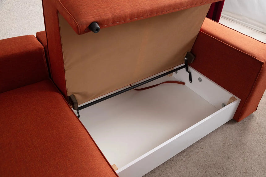Pırlo Eckschlafsofa, Linke Seite, in Orange, 260x170 cm von Atelier Del Sofa – Bild 15
