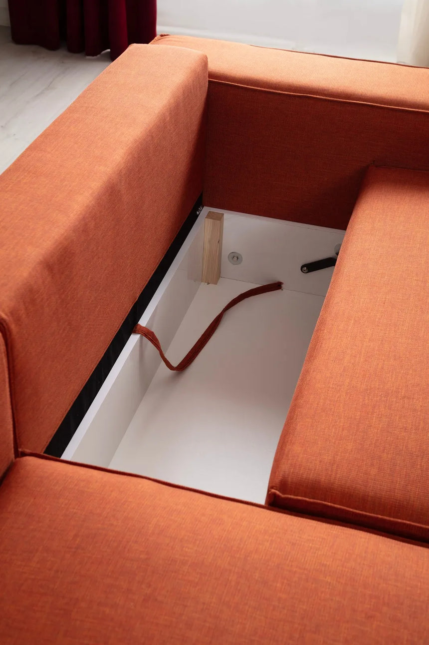 Pırlo Eckschlafsofa, Linke Seite, in Orange, 260x170 cm von Atelier Del Sofa – Bild 16