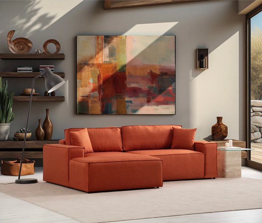 Pırlo Eckschlafsofa, Linke Seite, in Orange, 260x170 cm von Atelier Del Sofa – Bild 2